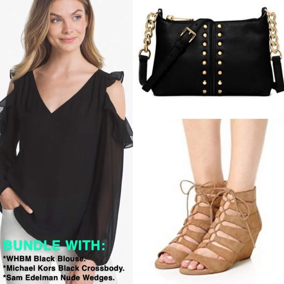 Auth. Michael Kors Studded Leather Crossbody - Picture 8 of 8